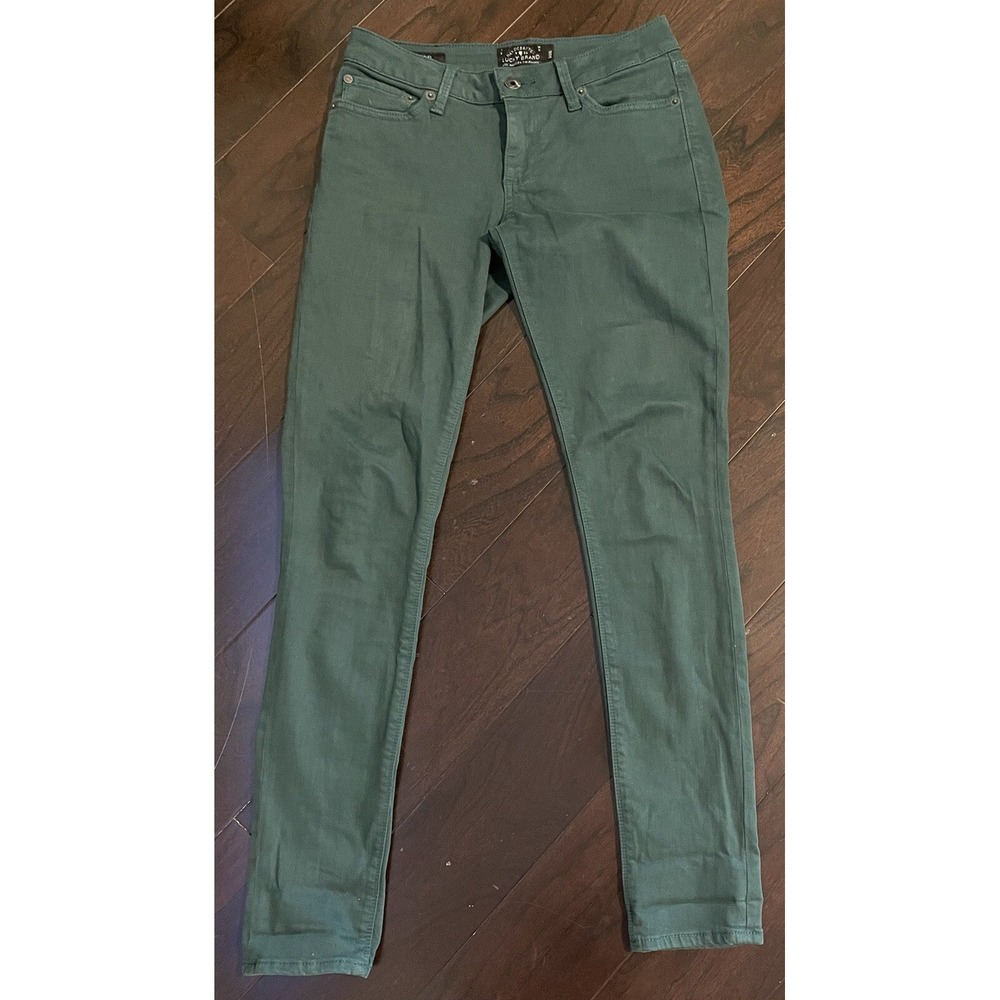 Lucky Brand Lolita Skinny Pants Womens 2/26 Green Low Rise Stretch Slim Leg